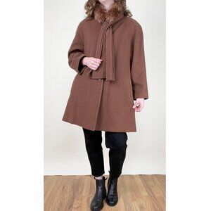 Vintage Cashmere Wool Fur Oversized Pea Coat Jacket Coat Old Money Quiet Luxury